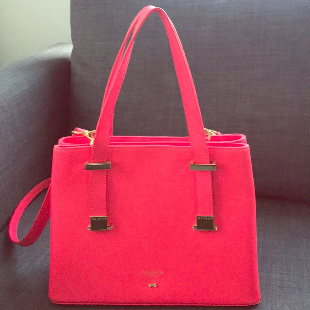 Ted Baker Magenta Leather Tote bag-  lightly used